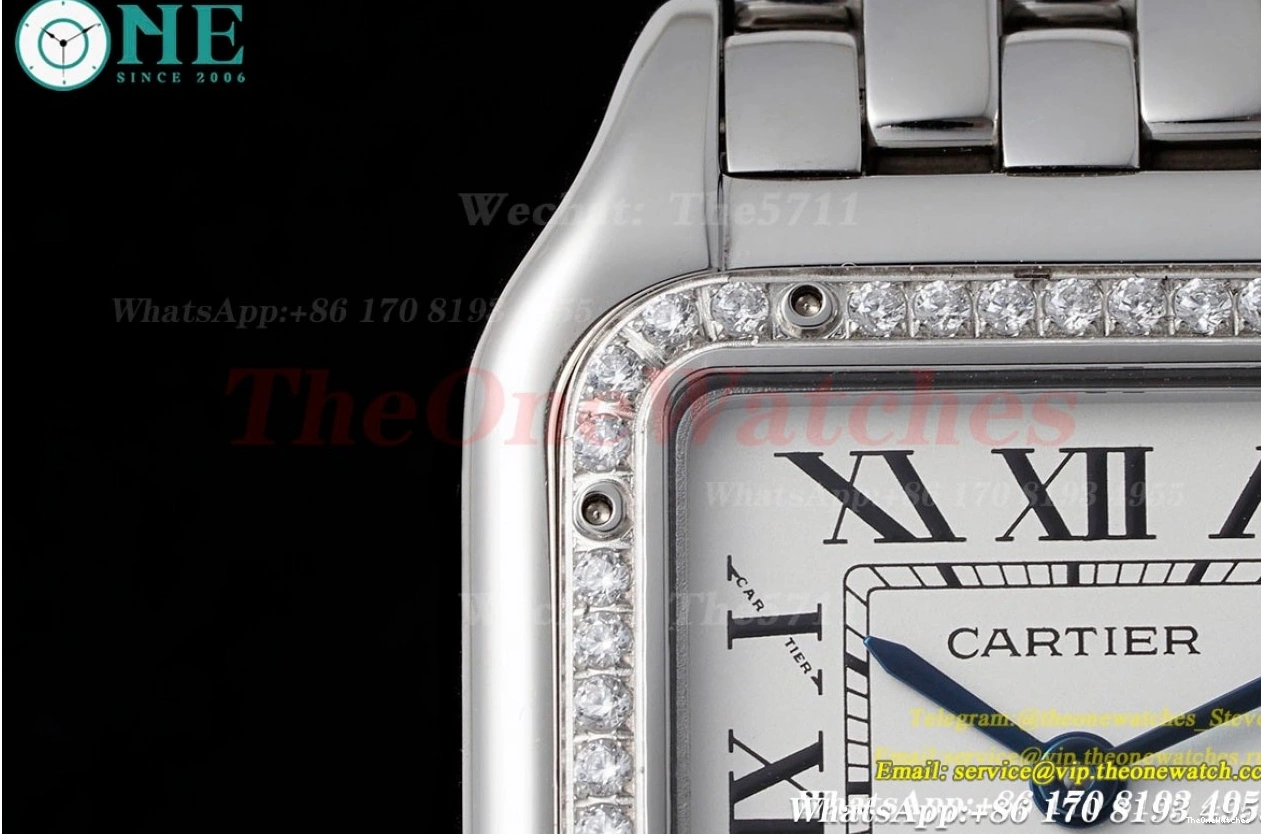 27mm SS AF White Dial Panthere SS De Secrete Ladies Quartz 0422